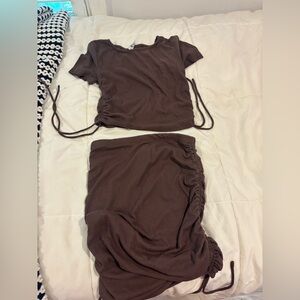 Princess Polly Chocolate Mini Skirt Set